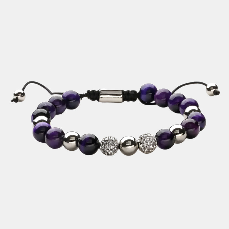 Eclipse Bead - Silver & Purple