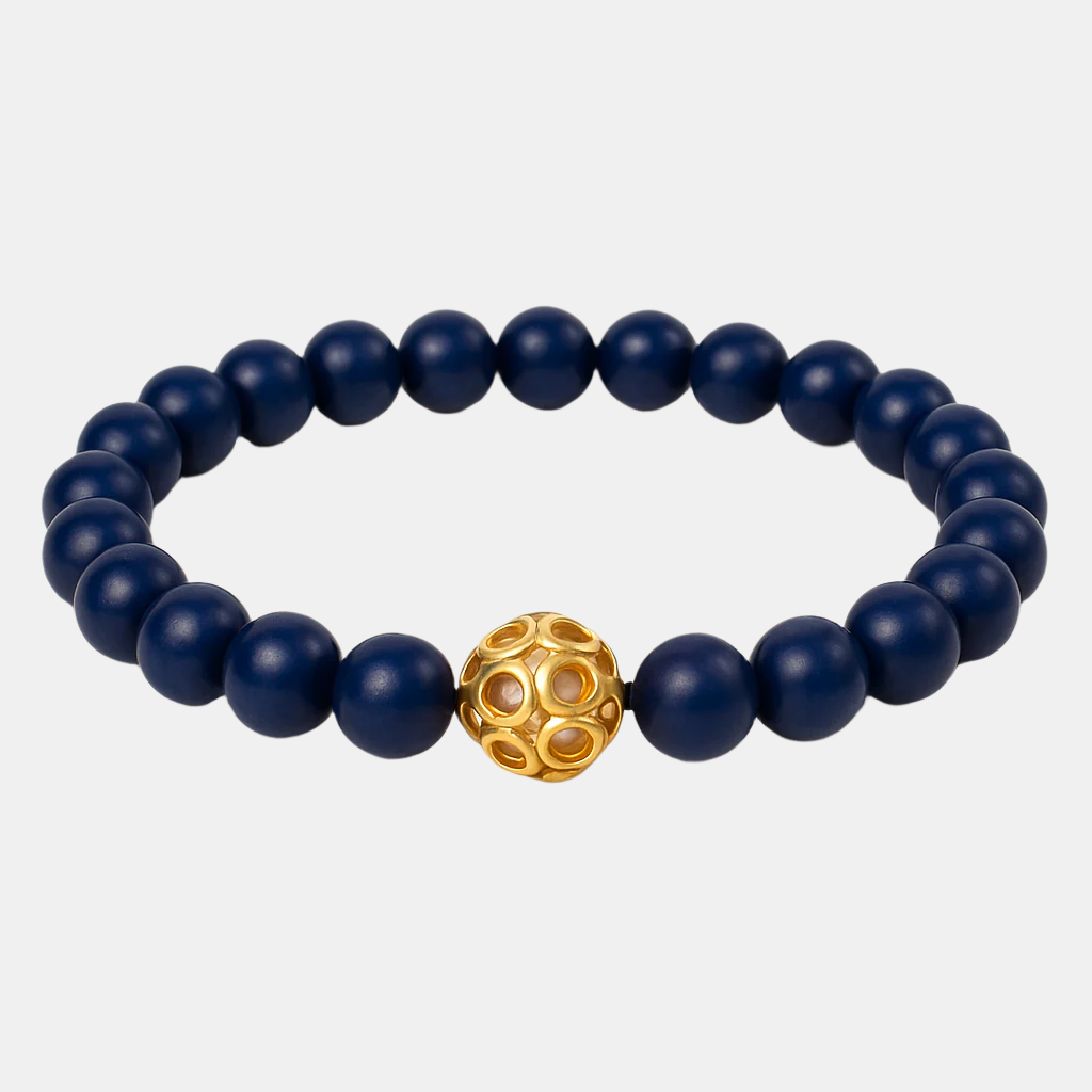 Blue Eclipse Sphere - Gold