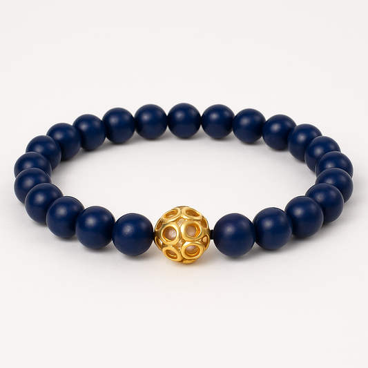 Blue Eclipse Sphere - Gold