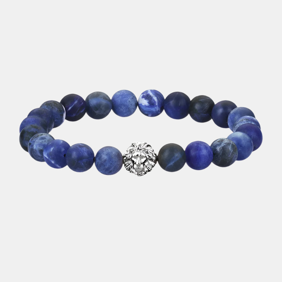 Regal Lion Beaded - Silver