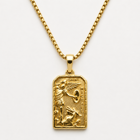 St Michael Pendant - Gold